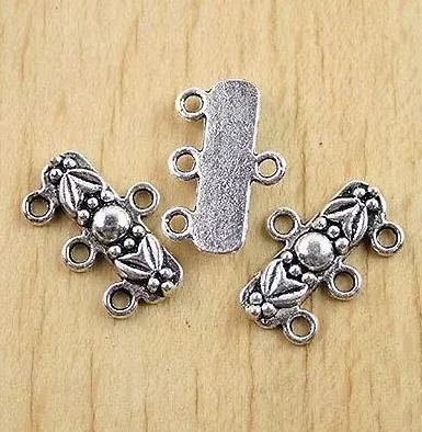 

20pcs 19x12mm.loop:1.2mm Alloy matel tibetan silver flower 1-3 connectors HWH0571 handmade supplies