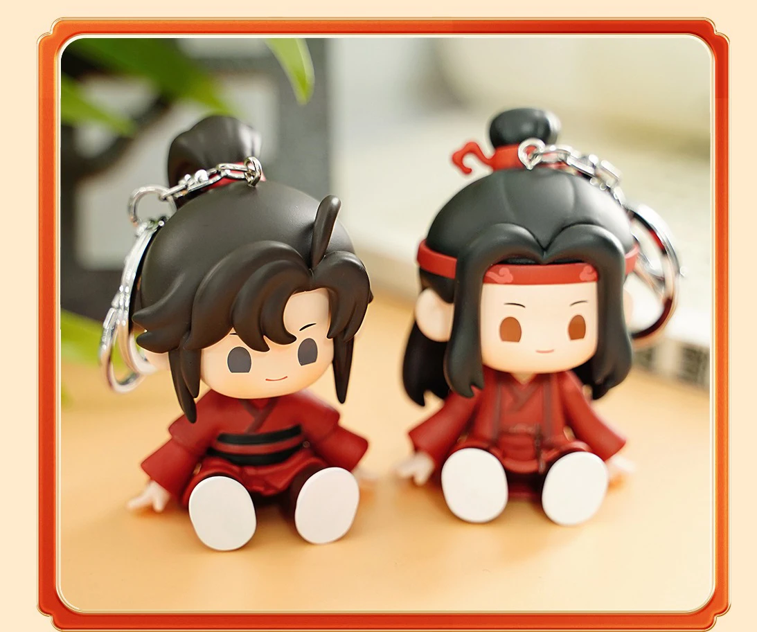 Original Genuine Wei Wuxian Lan Wangji 6CM Pendant Anime Character Q Version Model Collectible Toys Holiday Gift