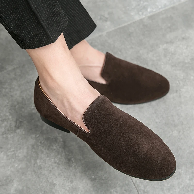

Suede Leather Shoes Men Mules Classic Business for Male Luxury Driving Shoes Men Loafers Design Slip-On Men Dress Shoe Zapatos