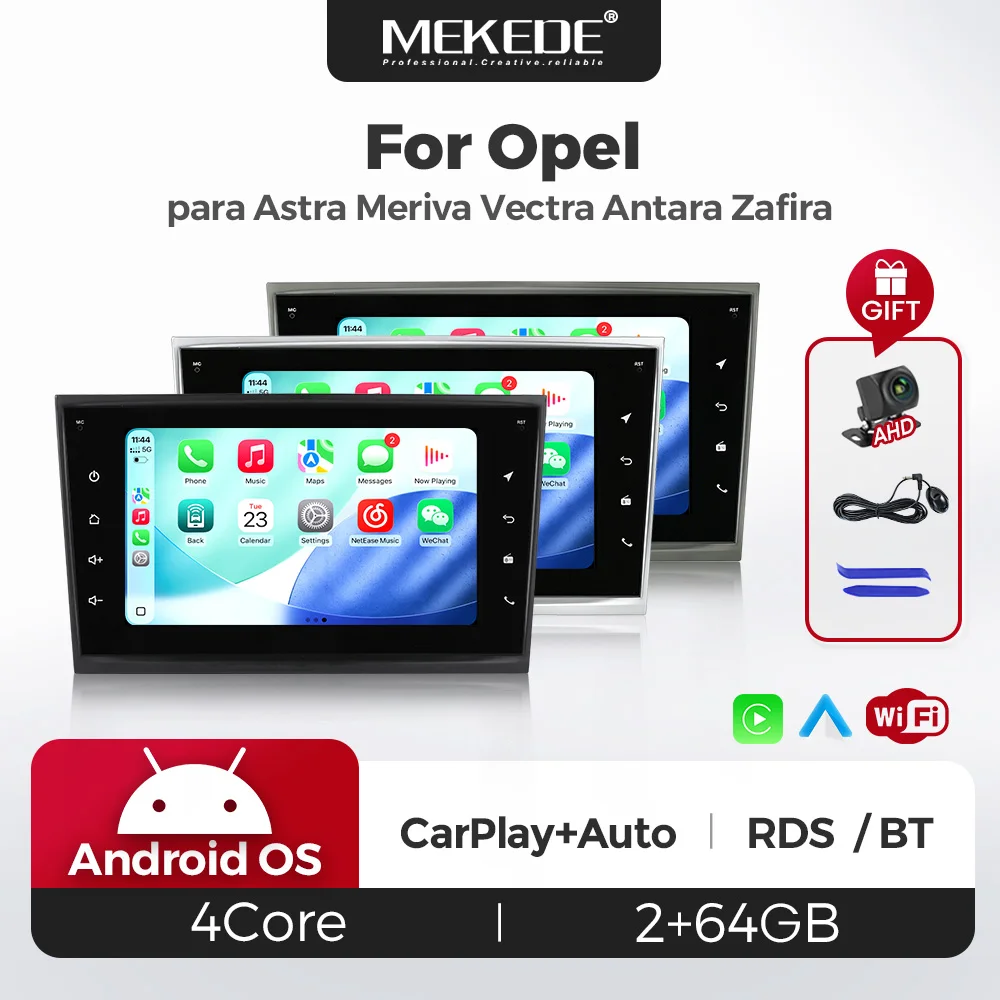 MEKEDE Stock UE Nouveau Autoradio Android 15 7 pouces pour Opel Astra H G J Zafira B Corsa C D Antara Vectra Vivaro Autoradio Android Auto CarPlay sans fil Lecteur multimédia Stéréo GPS Prise en charge ADAS DVR Caméra de recul Navi BT SWC