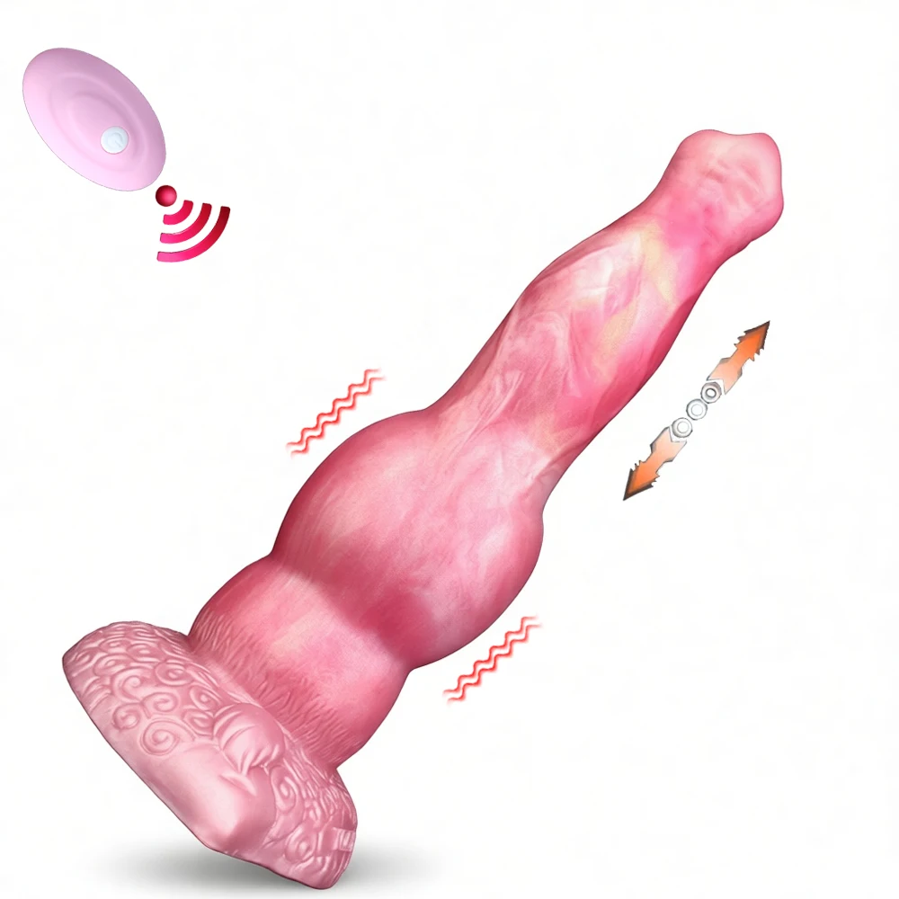 YOCY Vibrator Wolf Thrusting Dildo Silicone Dog Dick Knot Stimulator G-spot Masager 20 Modes Vibration Sex Toy For Women Men 18+