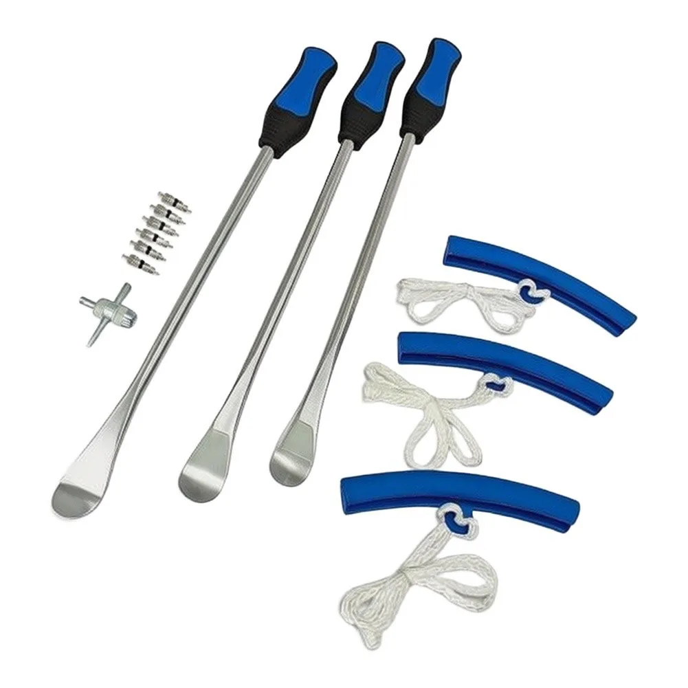 Tire Pry Bar Set 25 Piece Including 3 Pry Bars 3 Rim Guards Function Wrench Valve Cores Covers for For vehicles