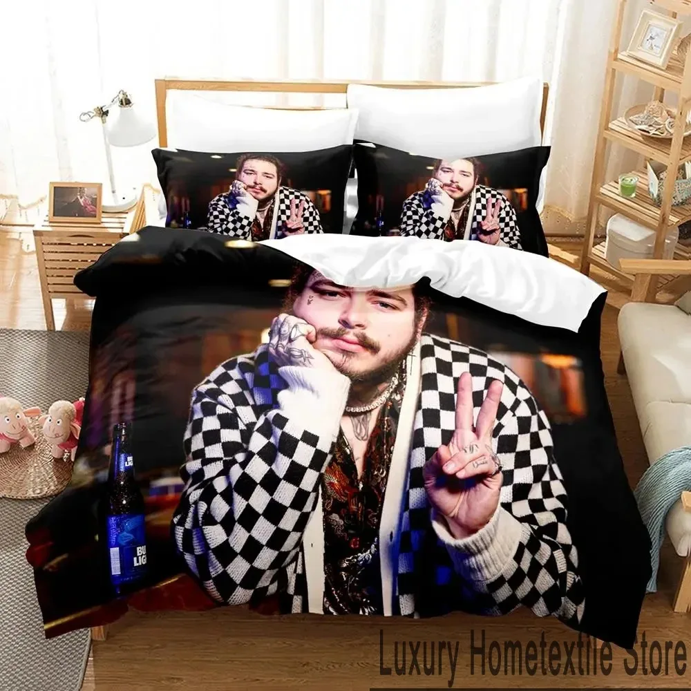 

3D Print Post Malone Bedding Set Boys Girls Twin Queen King Size Duvet Cover Pillowcase Bed boys Adult Home Textileextile