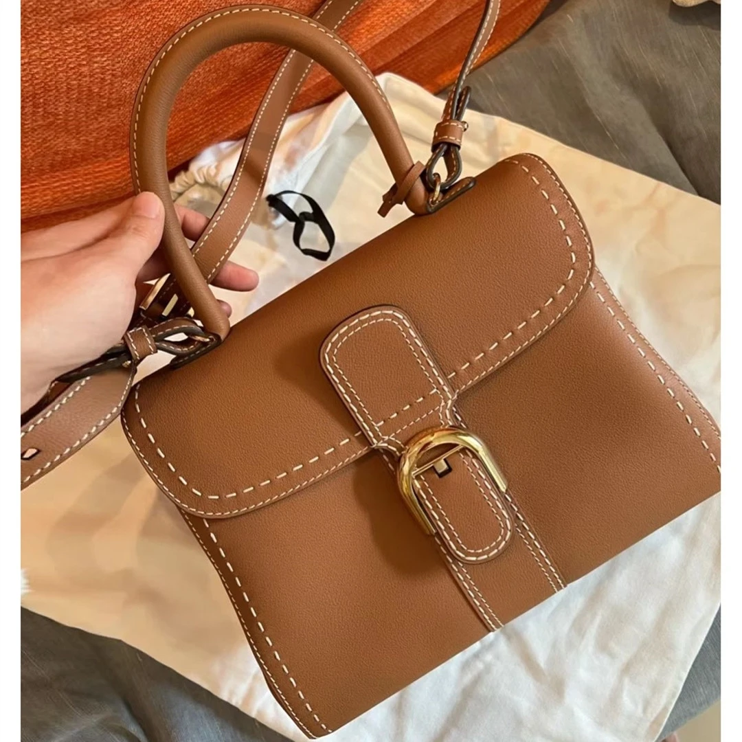 High Quality Cowhide Leahter Handbag For Women Fashion Female Doctor Work Office Bag Large Capacity Ladies Shopping Shoulder Bag