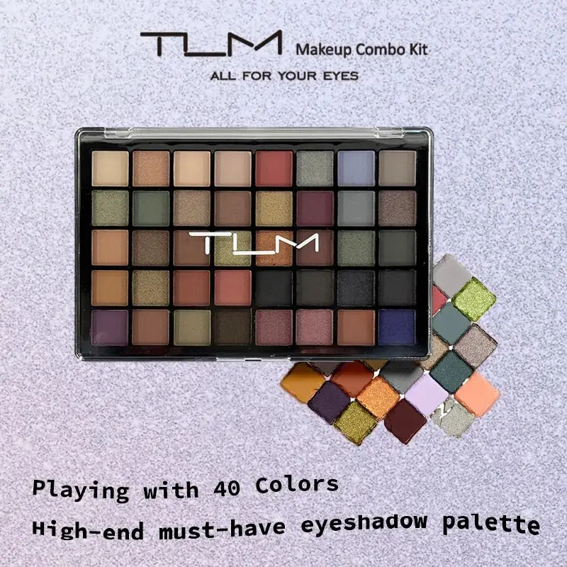 TLM 40 色のアイメイクアップヌードアイシャドウパレットグリッターマット着色パウダープレスアイシャドウ化粧品