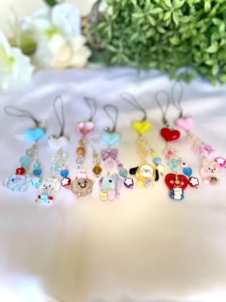 Charms for phones, air pods, keys, purses and backpacks
