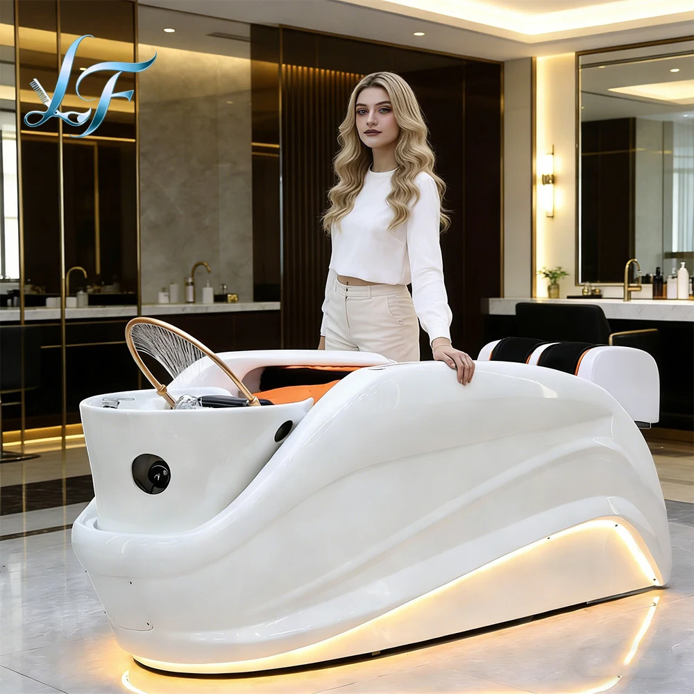 

Electric Adjustable Hair Spa Chair Head Washing Station Shampoo Massage Bed For Salon Shop Comfortable Stable Durable High