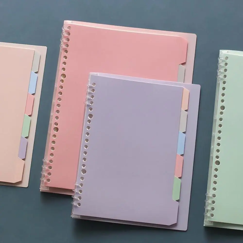 Gifts A5/B5 Color Binder Notebook Notebook Refillable Soft Student Notebooks with Pastel Index Divider Student Stationery