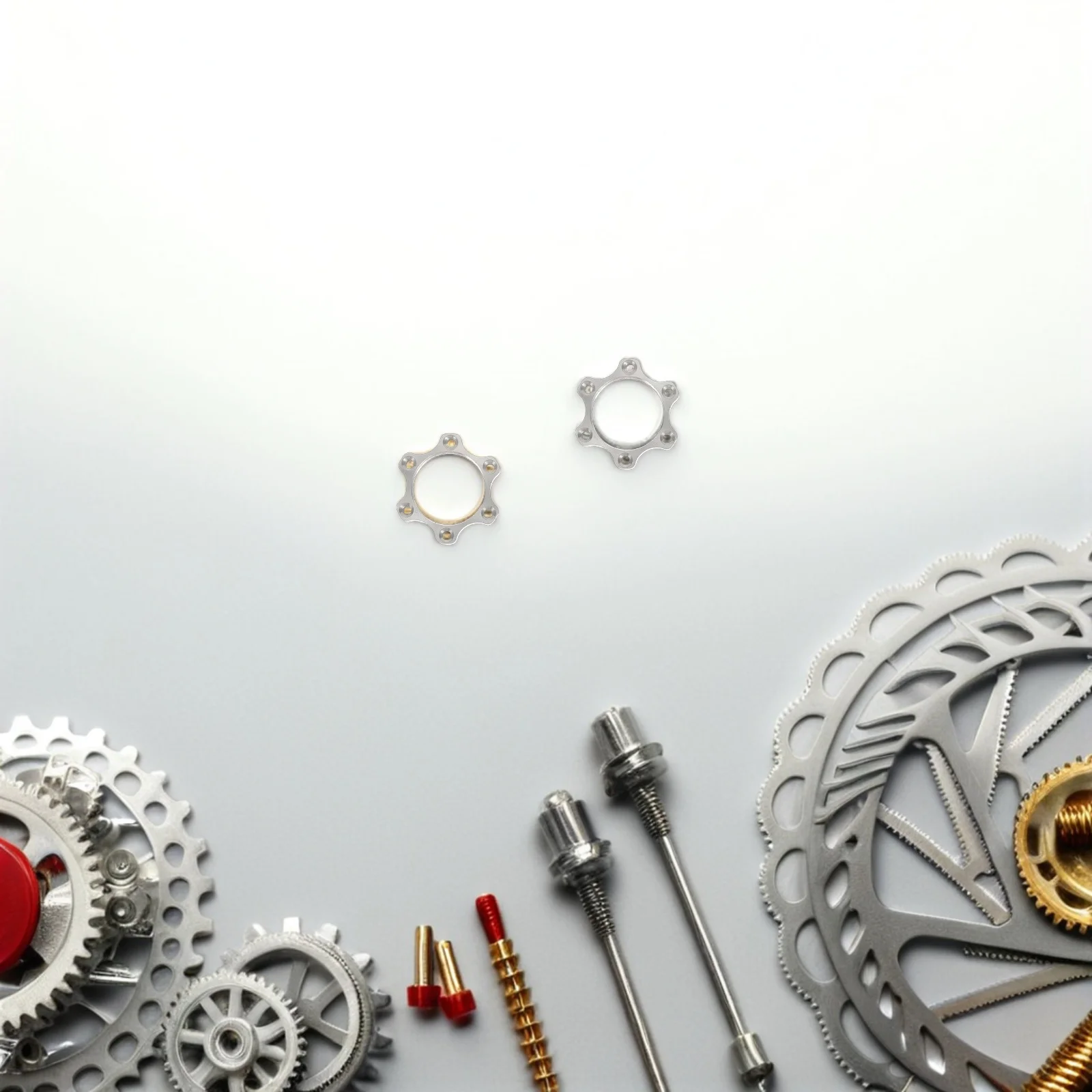 

4Pcs Bicycle Disc Brake Rotor 6 Bolt Flange Adapter Aluminum Alloy Optimized Contact Area Enhanced Stability Cycling Accessories