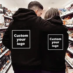 Customize Logo Winter Hooded Autumn Loose Fashion Pullovers Oversized Hoodie Jogger Tracksuit Casual Women Couple Unisex Tops