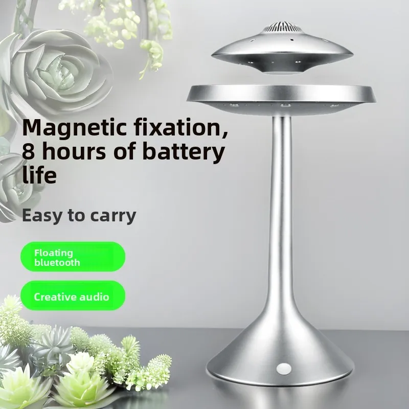 VYOPBC Magnetic Levitation Bluetooth Speaker UFO Flying Saucer Creative LED Touch Home Stereo Cool Decor