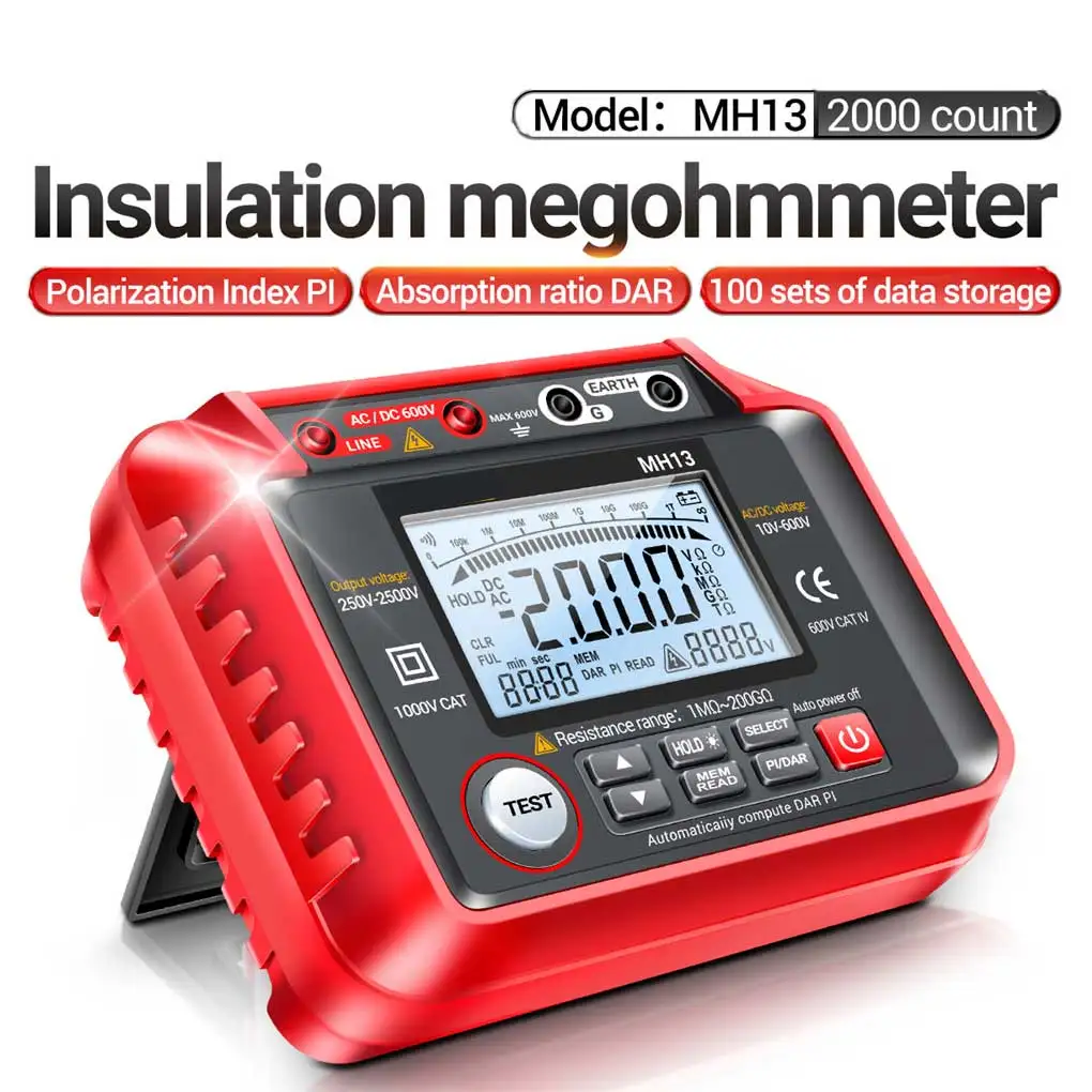 

Digital Meters Tester Resistance Voltage Megohmmeter Adjustable Tools Detect