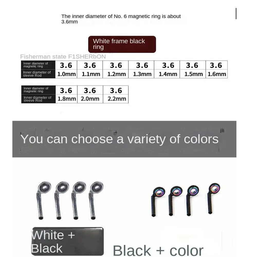 جديد يا خاتم الصيد رود دليل 0.8 مللي متر-2.0 مللي متر البيضاوي تلميح طقم تصليح الصيد الفولاذ المقاوم للصدأ العين خاتم من السيراميك الصيد رود إصلاح