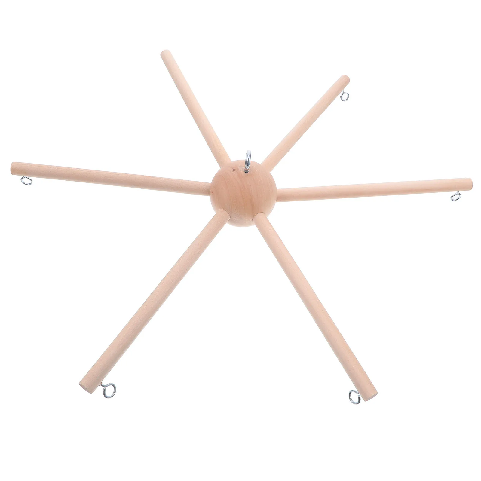 1セット木製装飾スタンド丸型球形ベース、ベビーモバイルフレーム吊り下げ用DIY組み立て保育園モバイルハンガーキット