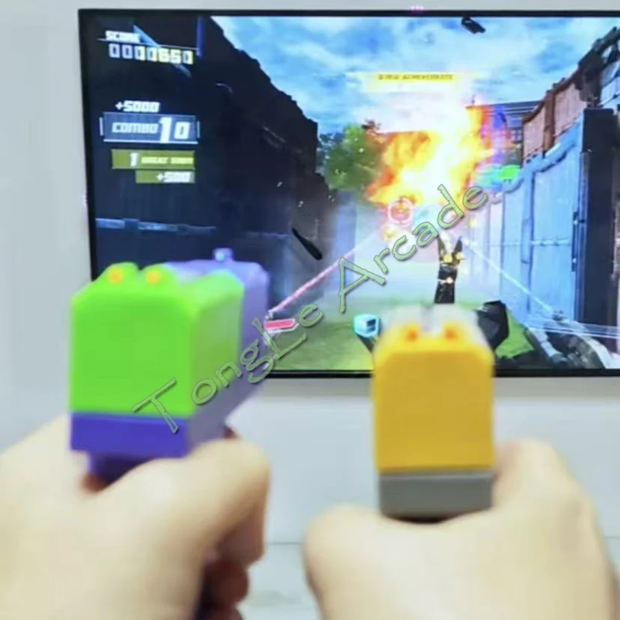1PCs DIY G4IR / OpenFire USB Wired Light Gun Controller for PC Shooting Games, 3D Printed Shell, Recoil, Sensor + Power Adapter