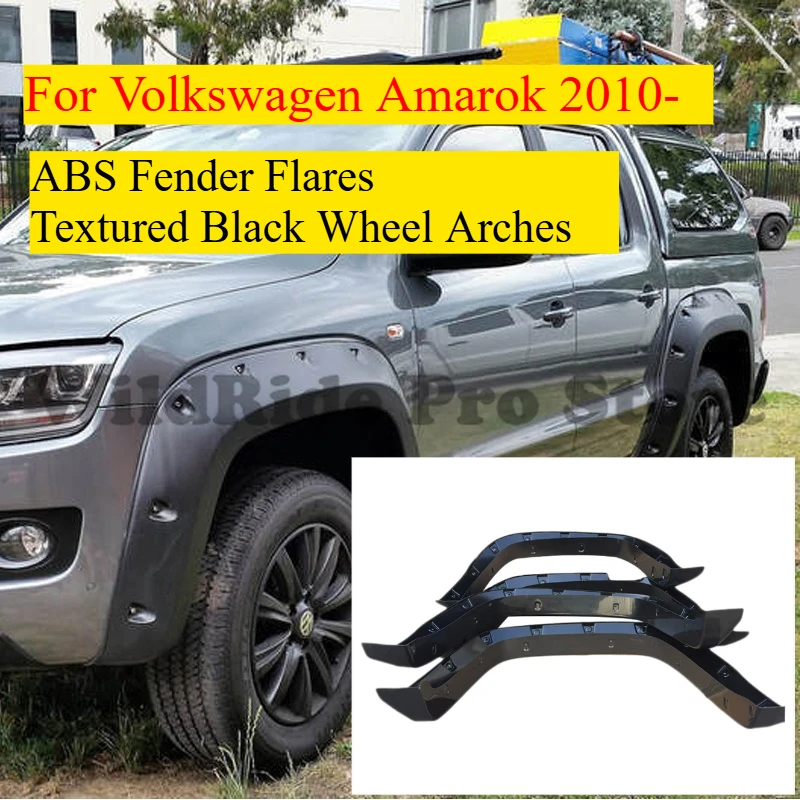 

For Volkswagen Amarok ABS Fender Flares 2010- | Textured Black Wheel Arches | Direct Bolt-On Off-Road Mud Guards