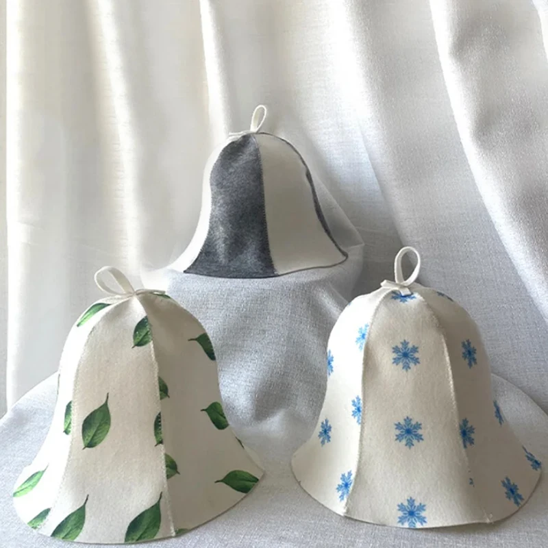 1/2/4PCS Felt Anti Heat Head Protection Bath Free Size Russian Style Shower Cap Sauna Hat Vaporarium Accessories