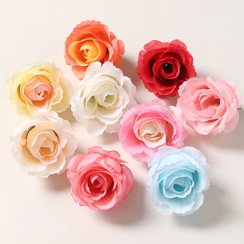 

3/5Pcs 6CM Rose Artificial Flowers Silk Fake Flower for Home Room Wedding Decoration DIY Gift Wreath Candy Box Cake Ornaments