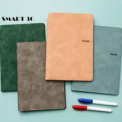 A5 Whiteboard Notebook Easy To Erase Leather Double-sided Notepad Whiteboard Notebook Portable Student PU Writing Board