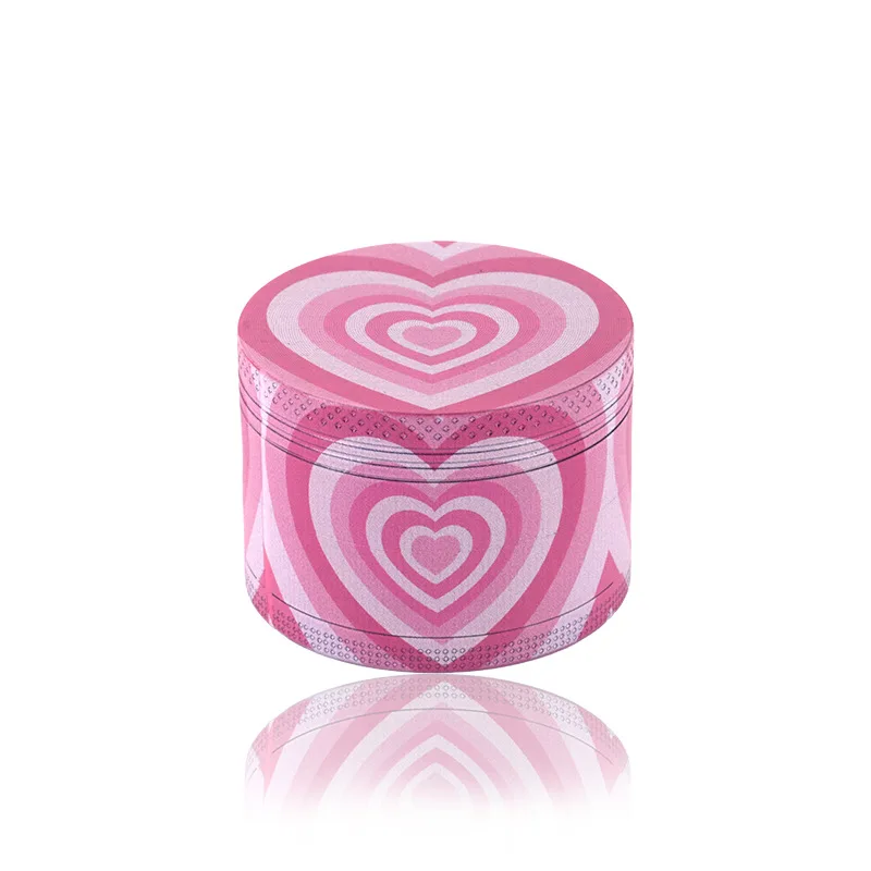 Portable Pink Heart  4-Layer Herb and Spice Grinder Metal Durable Construction, Manual Handheld Operation Valentine's Day gift