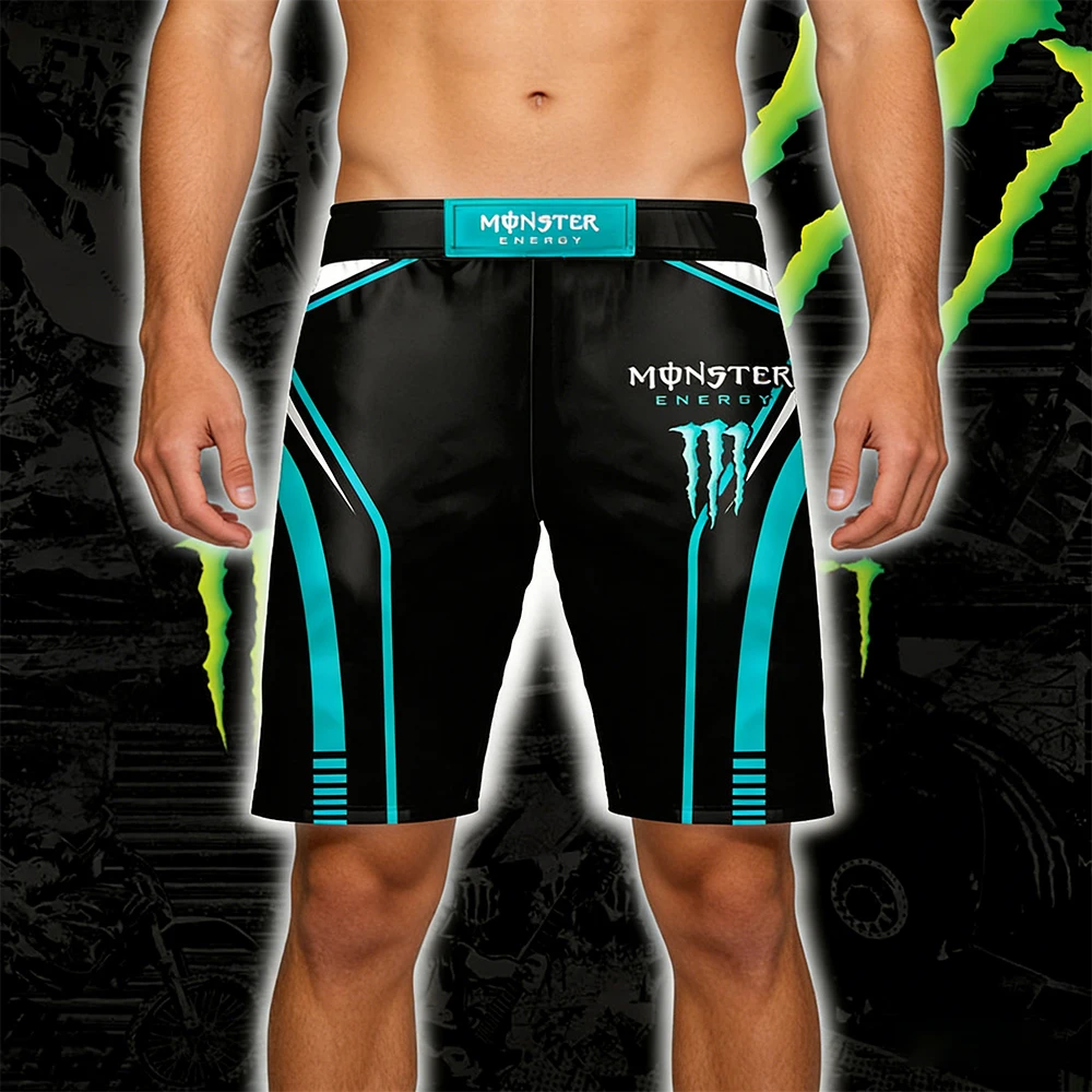 

Быстросохнущие дышащие шорты Monster Energy для любителей мотоциклов 2025 года, спортивные трендовые черно-синие функциональные крутые шорты