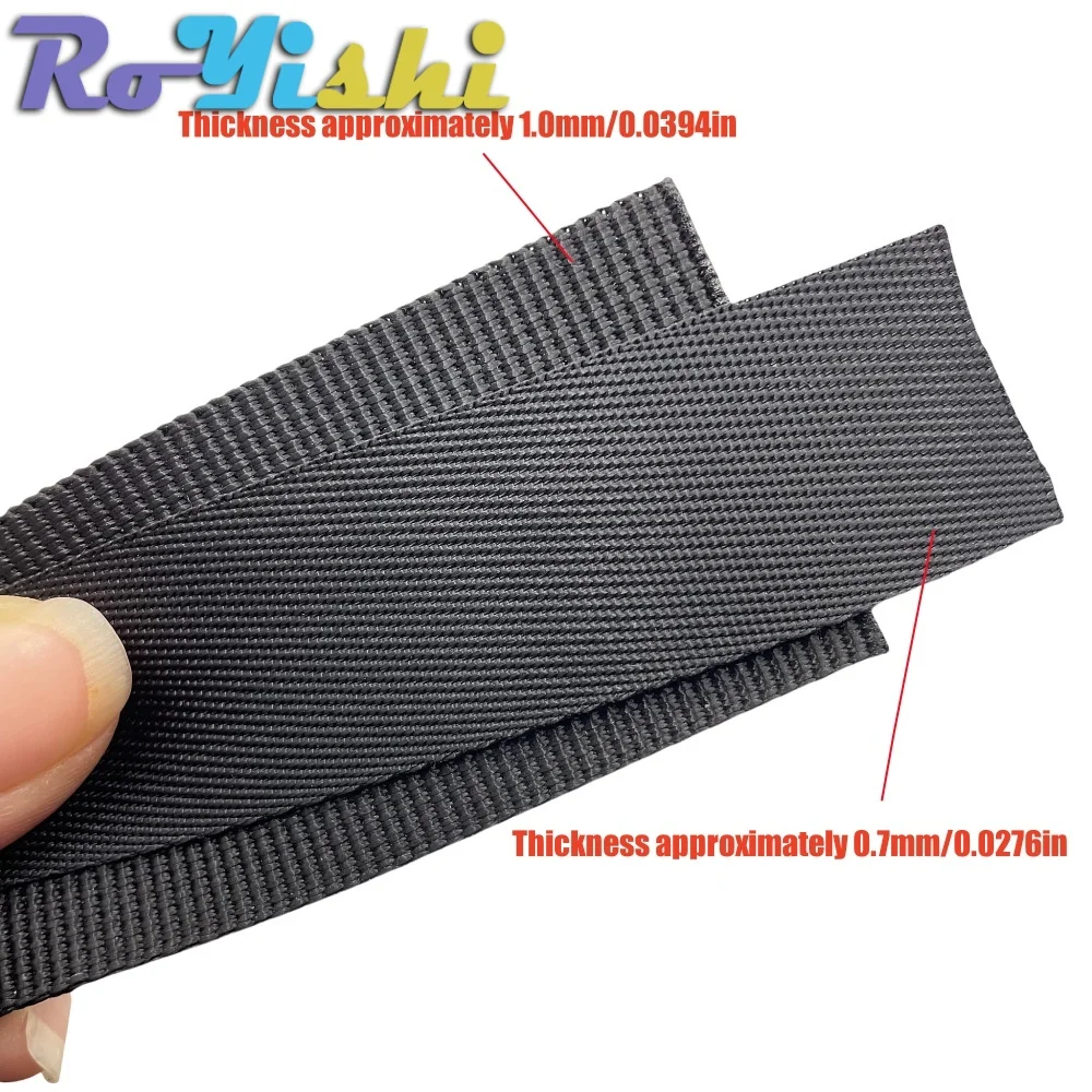 5 Yards Black Nylon Webbing Tape Backpack Strap Pet Collar Safety Belt Ribbon Band DIY Bag Clothing Sewing Accessories