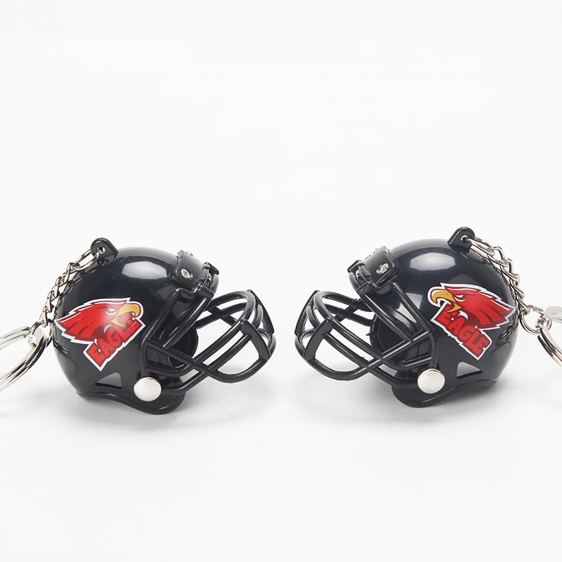 Creative Rugby Helmet Keychain Pendant American Football Souvenir Sports Jewelry Mini Helmet Car Key ring Bag Ornament Key Chain