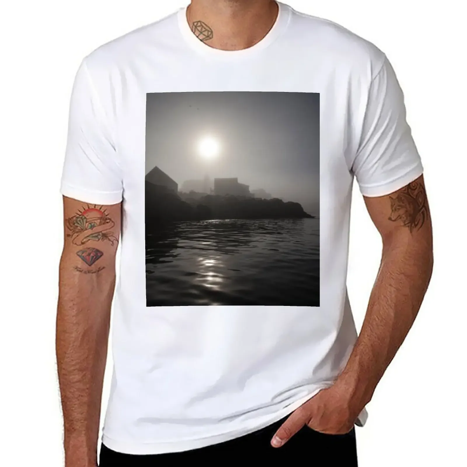 New Foggy harbor sunrise at Monhegan Island Maine T-Shirt T-shirt for a boy quick-drying t-shirt mens graphic t-shirts pack