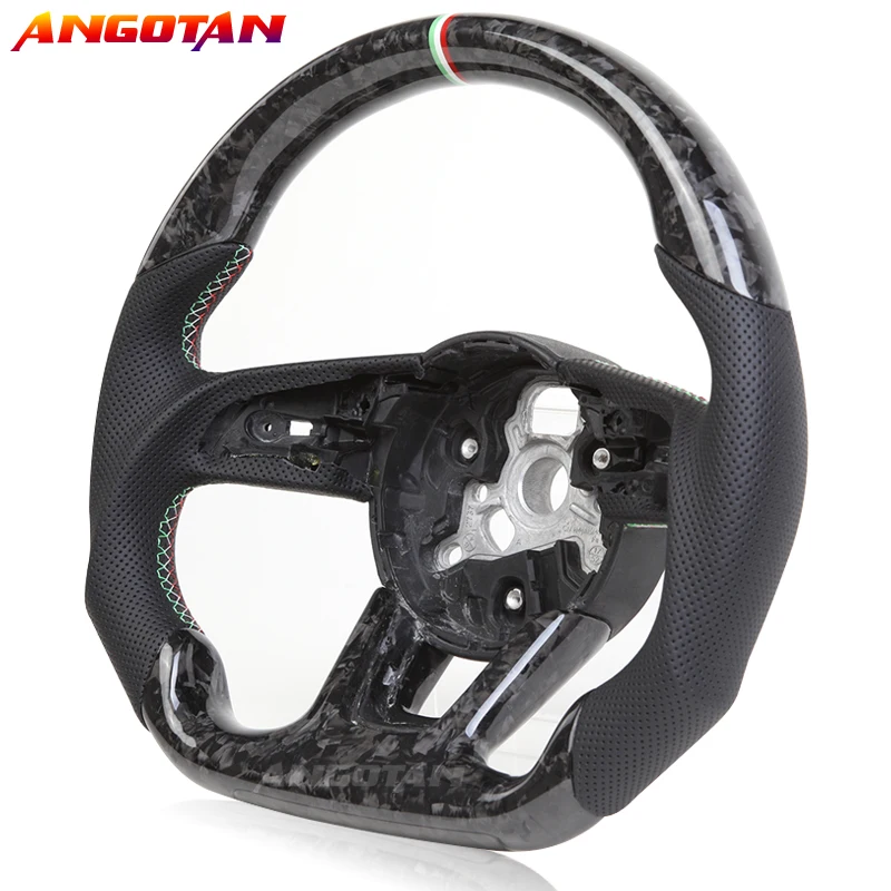 

Fit for Audi RS3 RS4 RS5 RS6 S3 S4 S5 2015-2021 Forged Carbon Fiber Perforated Leather Steering Wheel