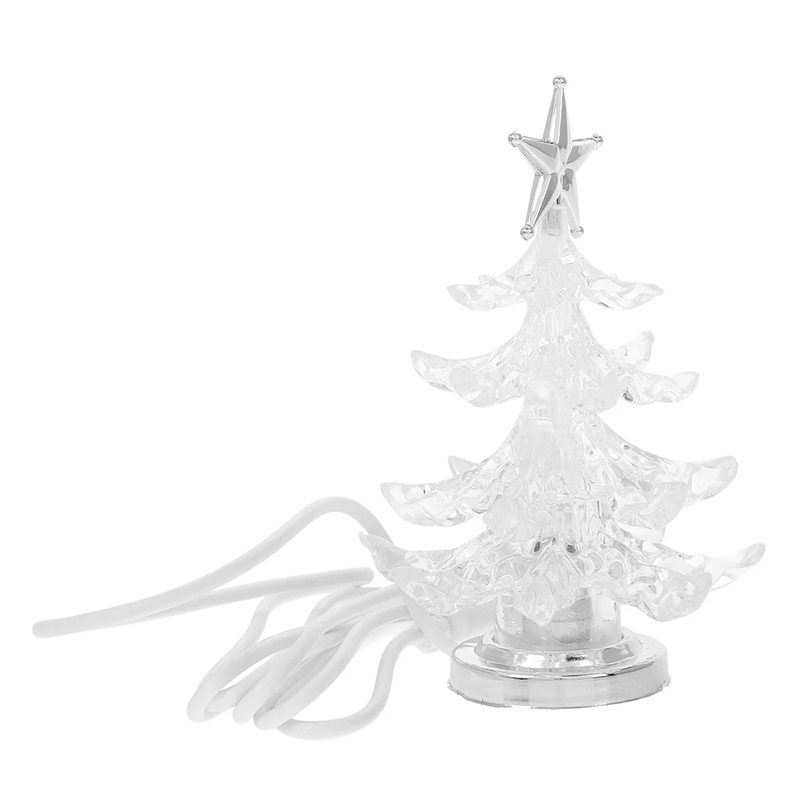 

Christmas Tree Night Light Led Rgb Usb Powered Glowing Lamp For Bedroom Home Decor Kids Gift Silver Tree Top Decorative