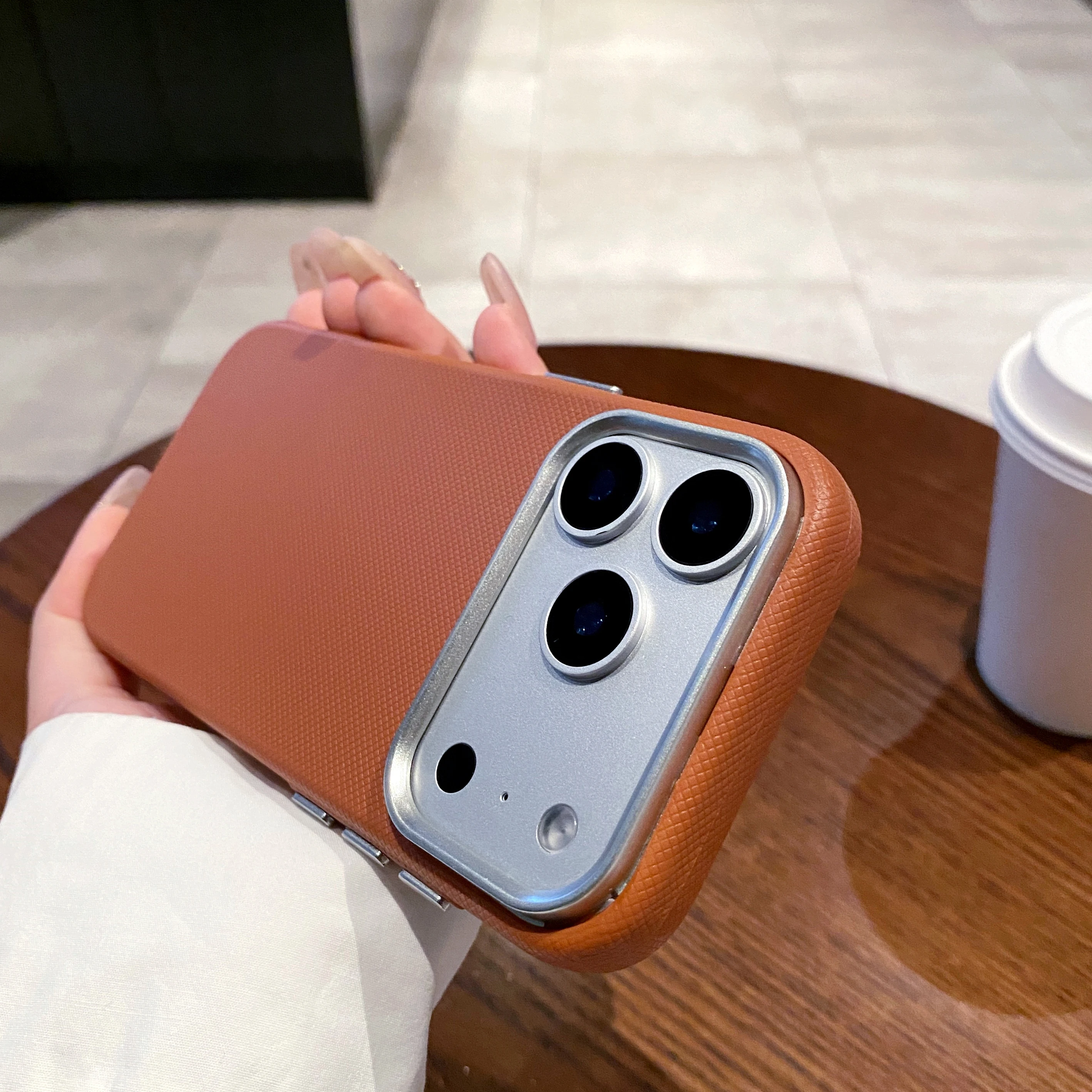 Strukturierte Leder-Handyhülle für iPhone 17, 16, 15, 14 Plus 13, 12, 11 Pro Max, Luxus-Funda, einfache und stilvolle Hüllen, Carcasa