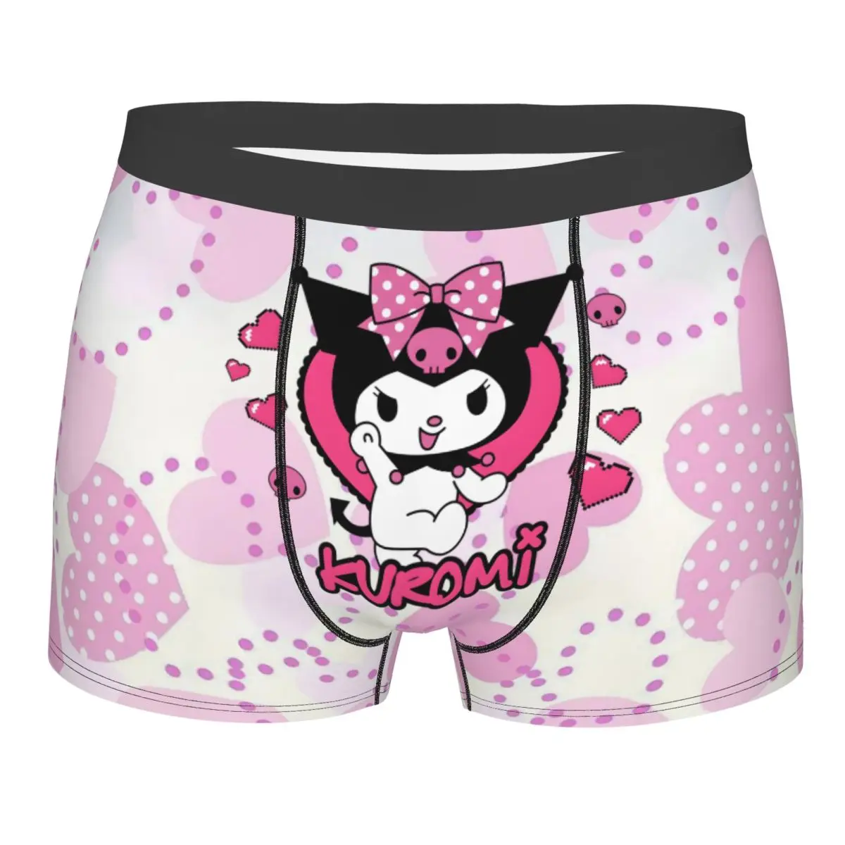 

Нижнее белье Sanrio Anime Kuromi на заказ, мужские трусы-боксеры с принтом, шорты, дышащие трусы