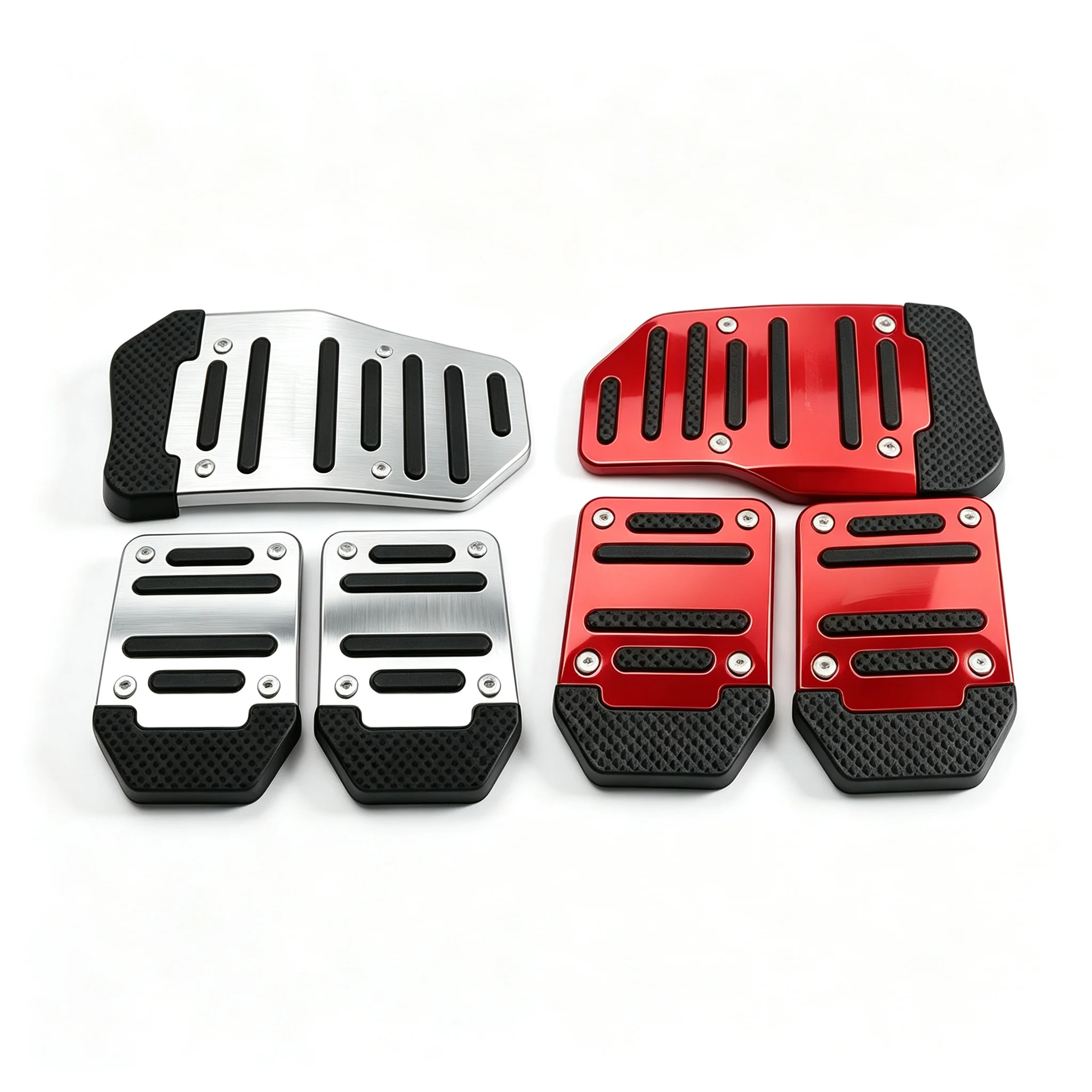 Universal Non-Slip Aluminum Manual Transmission Pedal Covers, 2/3 Pcs Set, Red Blue Silver, Car Accessories