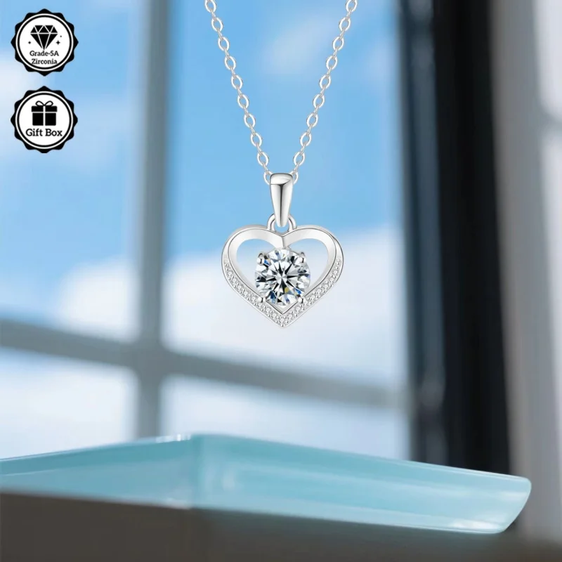 

Ювелирные изделия для женщин, высокое качество, рождественский подарок, колье в подарочной упаковке, гипоаллергенное колье, колье из 1-каратного циркония.