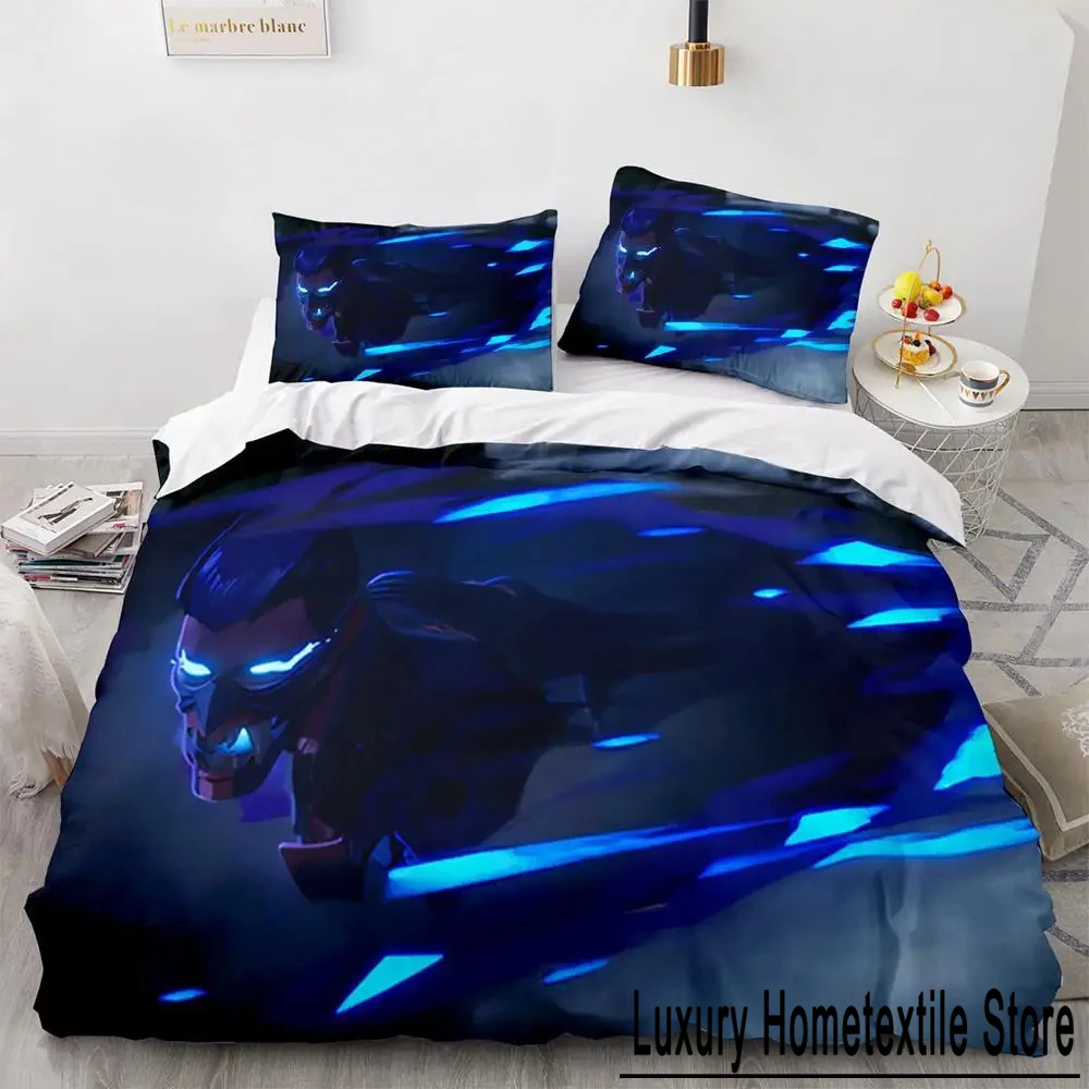 Game Valorant Neon Bedding Set BoysGirls Twin Queen Size Duvet Cover Pillowcase Bed Kids Adult Fashion Home Textile Customizable