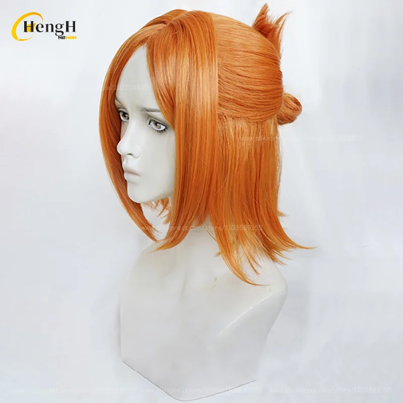 W magazynie Syntetyczne Anime Aoi Yuta Aoi Hinata Cosplay Peruka 2Wink Krótka 35cm Pomarańczowo-żółta Pół wiązana peruka Żaroodporne peruki do włosów