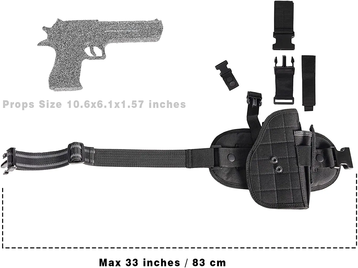 วางขาต้นขา Holster Molle Airsoft Holster นิตยสารกระเป๋าต้นขาปืนพกยุทธวิธีปรับขวา Ha