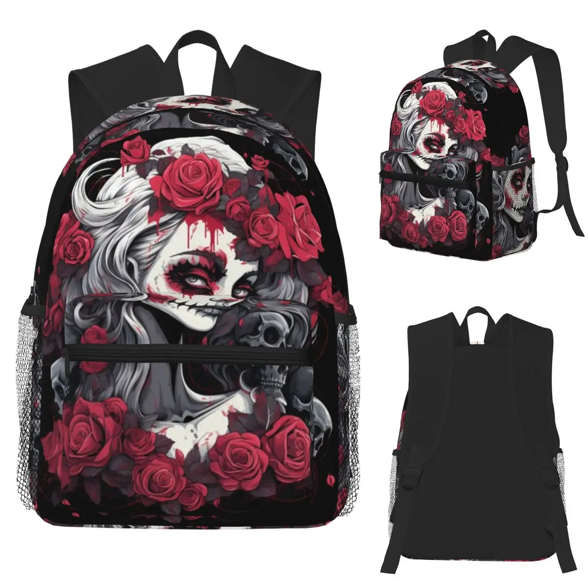 

Alexander Gothic Las Elegantes Girls Day Of Dead Студенческий рюкзак с черепом Школьная сумка Рюкзак для мужчин и женщин Книжная сумка Сумки на плечо