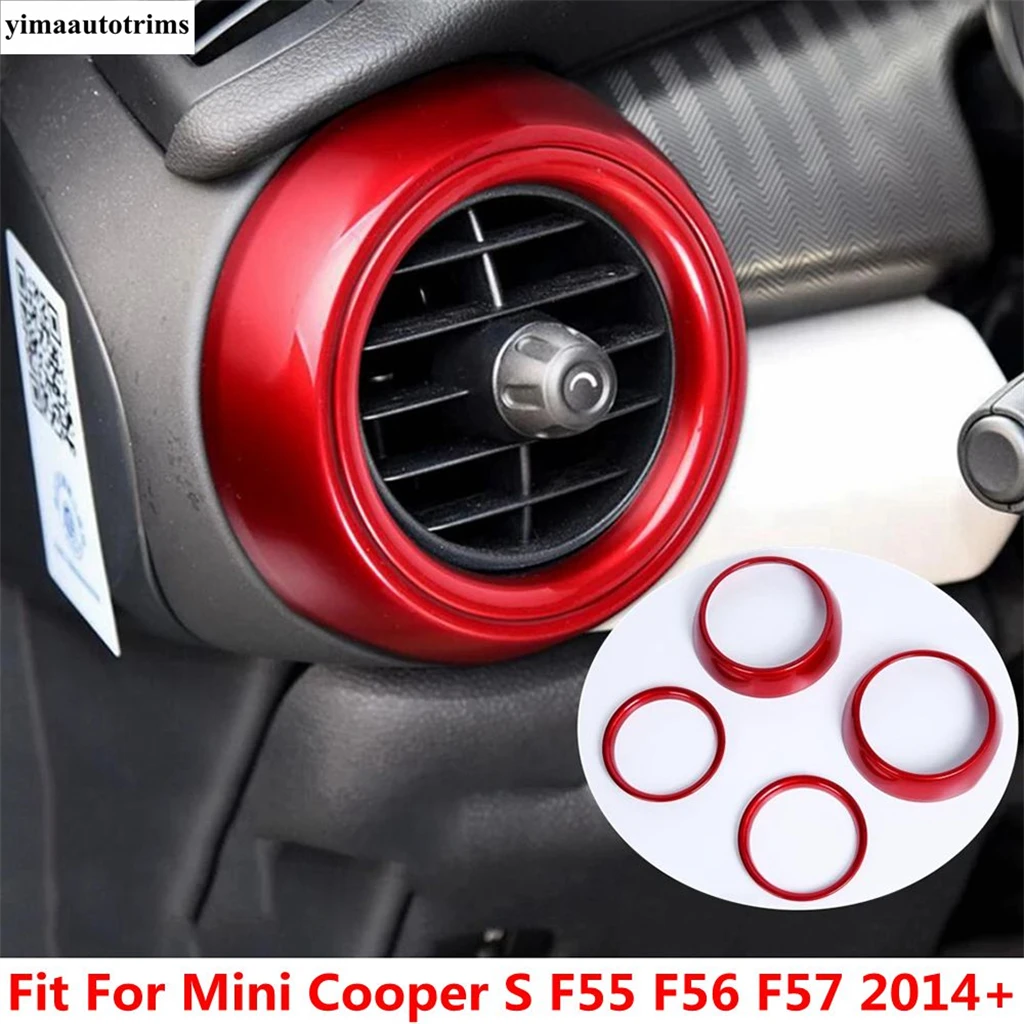 

Dashboard Side Air AC Conditioning Outlet Vent Ring Circle Cover Trim For Mini Cooper S F55 F56 F57 2014 - 2020 Red Accessories