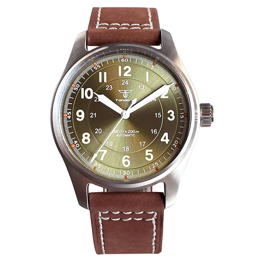 Tandorio Business 39mm Pilot Retro Automatic Mechanical Watch For