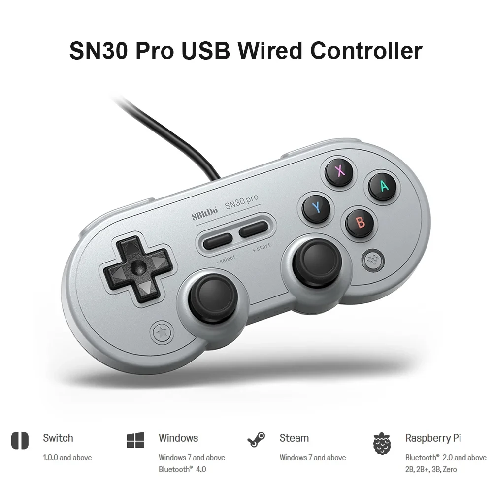 

8Bitdo Sn30 Pro USB Wired Gamepad for Switch, Windows & Raspberry Pi(