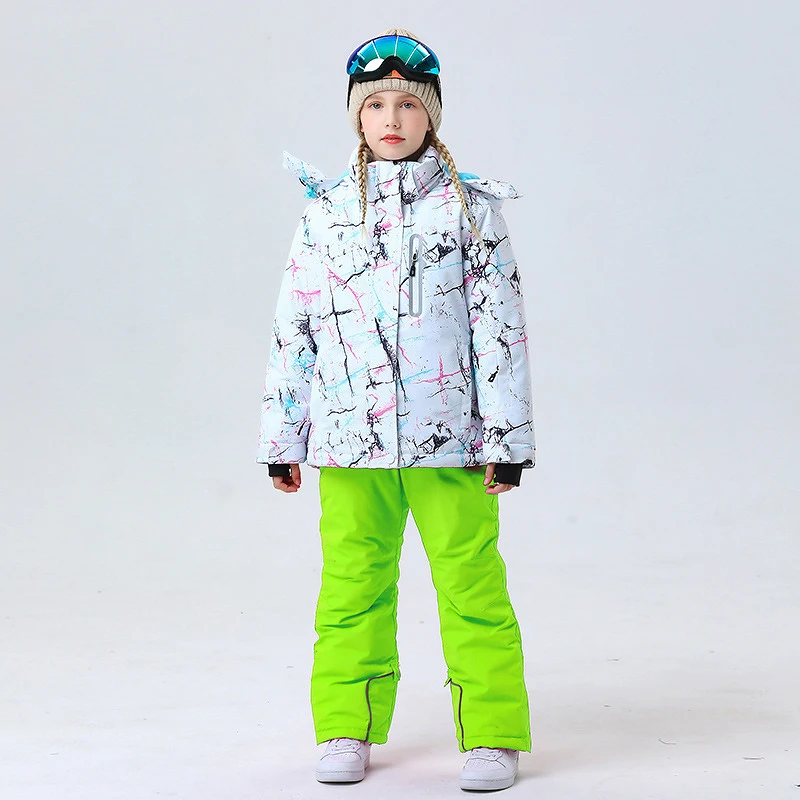 -30℃ Children's ski suit snow set cross-country 100-160cm 5 6 7 8 9 10 11 12 13 14 15 years boys girls Off road Warm waterproof