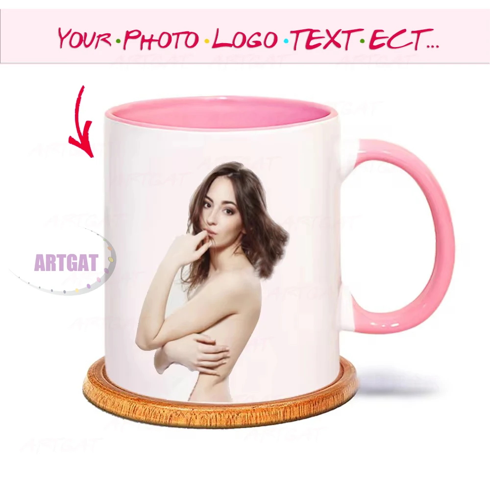 Personalised Your Photo Mug, Custom NAME IMAGE TEXT Cup,Customize Coffee Mugs, Tea Cups, Mothers day, Wedding Gift 9 COLOURS