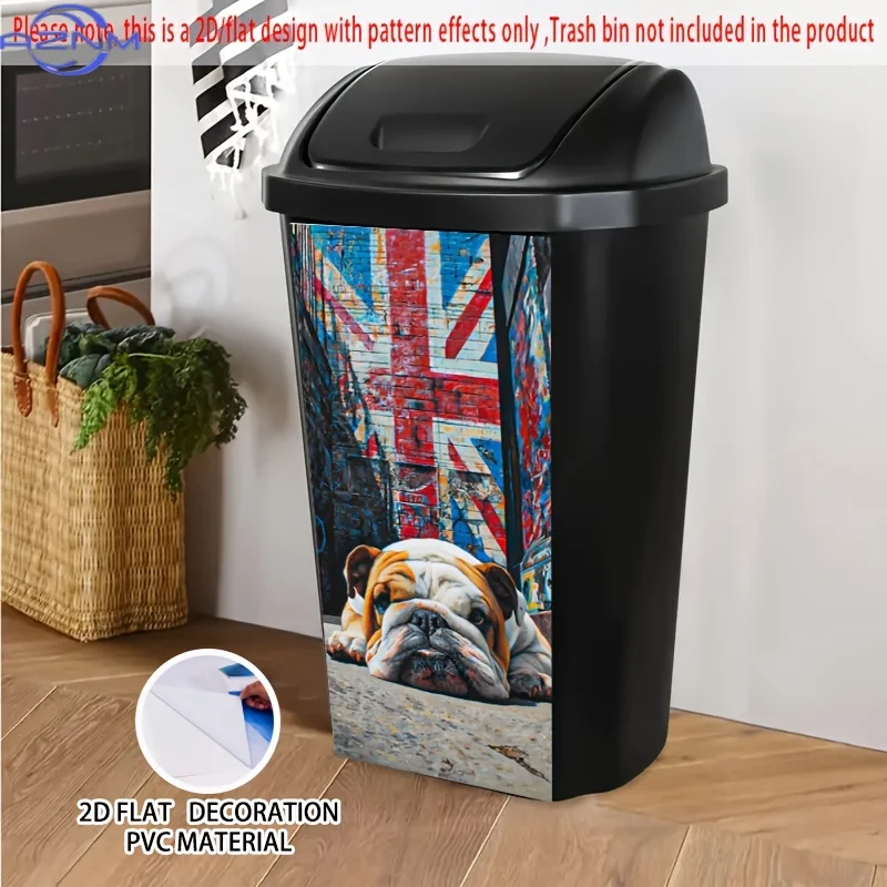 of Bulldog Stickers for Dustbins in Graffiti Alley, Made of PVC. These Decorative Stickers Are Designed for Trash Cans, Includ view 2