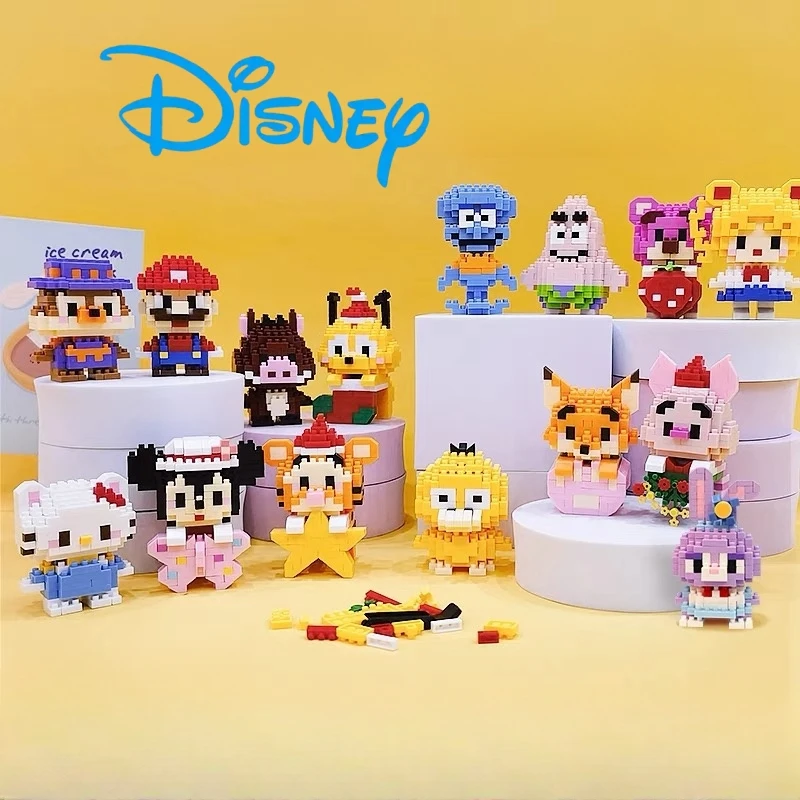Disney Mini Action Figure Princess Toy Building Block Doll Model Mickey Mouse Blocks Toys Bricks Assemble Toys Kids Gifts