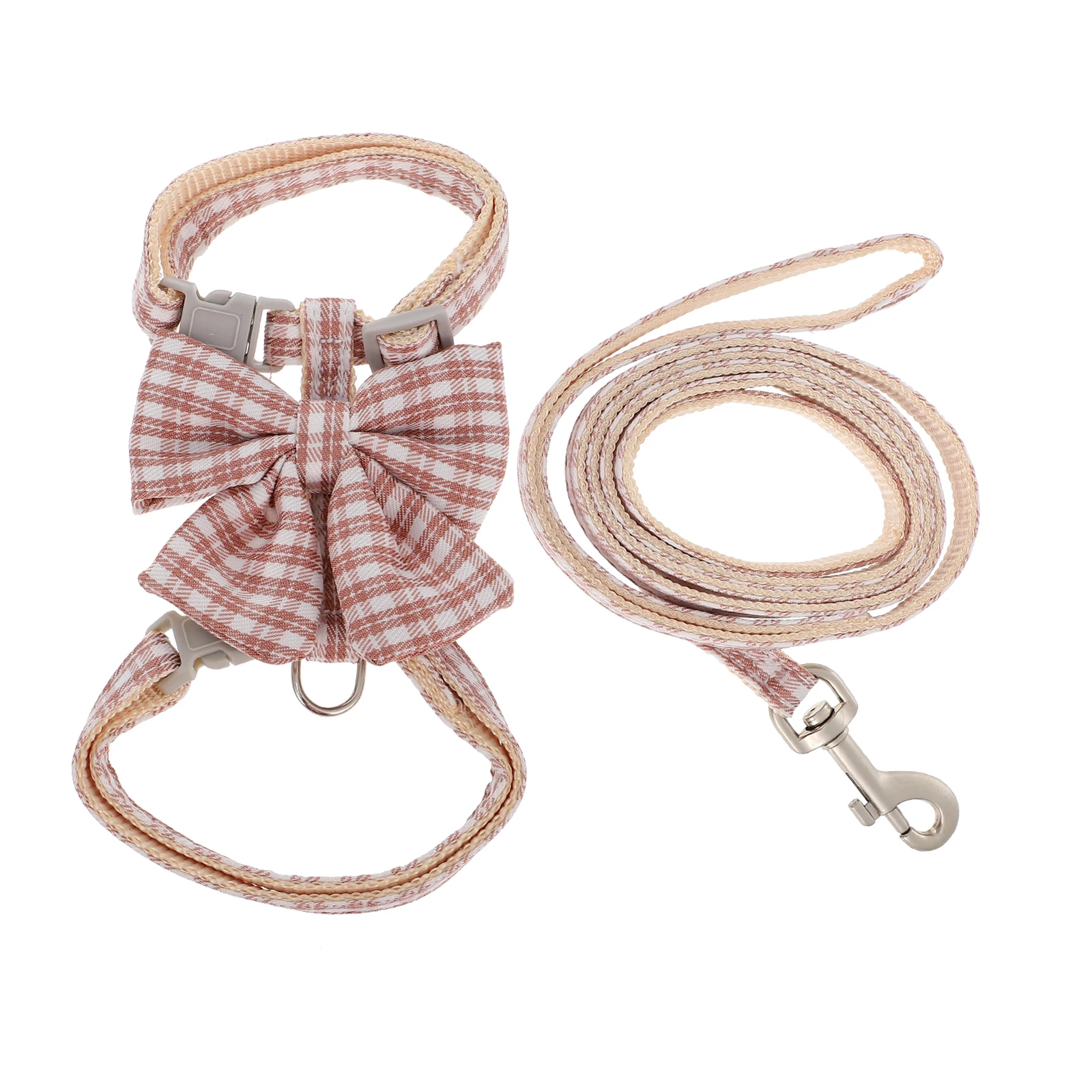 

1 Set Cat Harness Vest Adjustable Traction Rope Leash Outdoor Walking Durable Pet Collar Harness Long Control Cord Easy Wear No