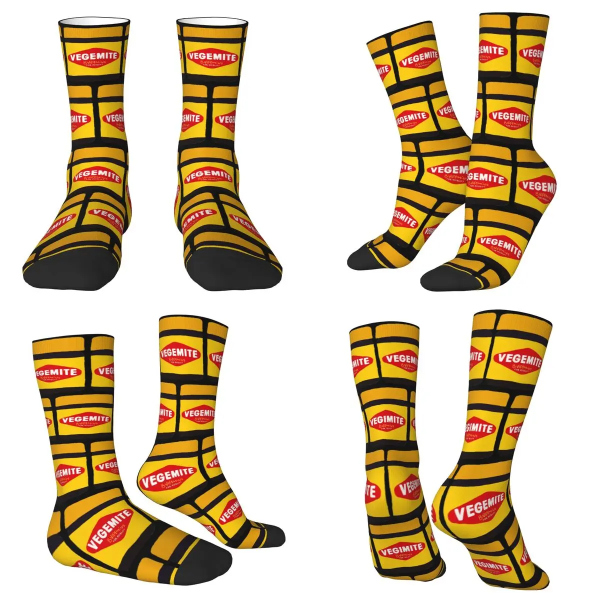 Calcetines Vegemite Harajuku Medias súper suaves Calcetines largos para todas las estaciones Accesorios para regalos de Navidad unisex