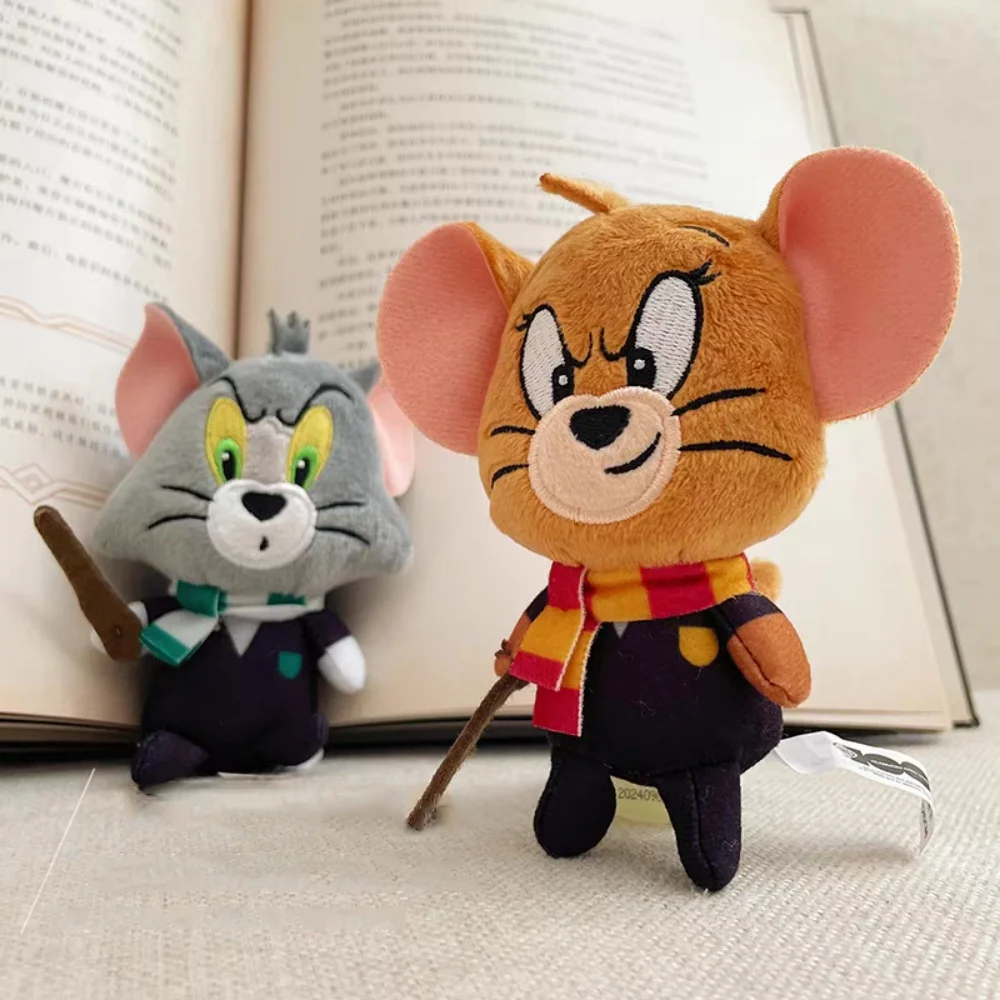 Original Anime Tom y Jerry Harry Potter vestir muñeca de peluche dibujos animados Thomas gato Kawaii estudiante mochila juguetes decorativos regalos