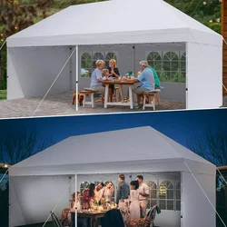 Canopy 10'X20' Pop Up Canopy Gazebo Commercial Tent with 4 Removable Sidewalls, Ropes X6 for Patio Outdoor Party Events