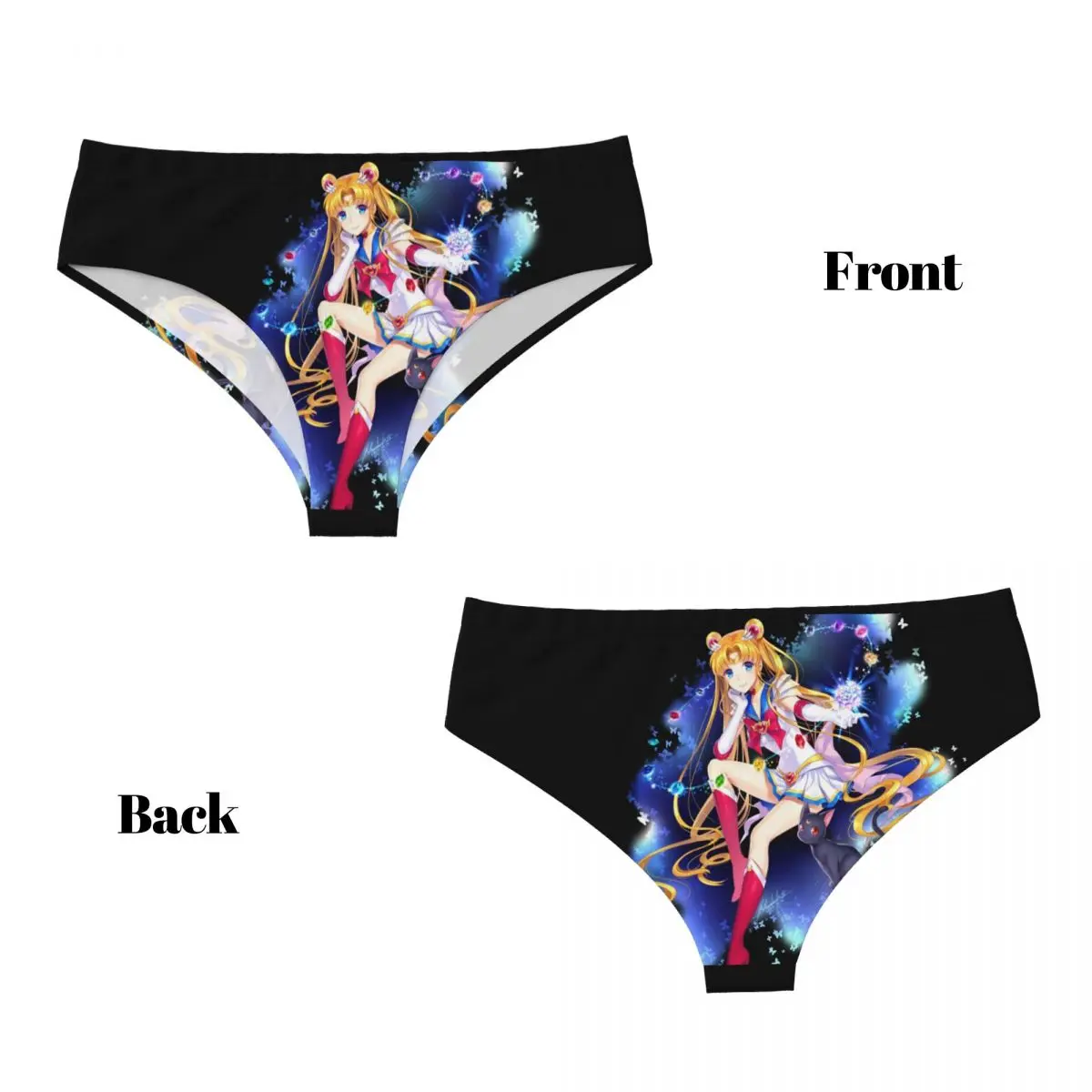 Custom Womens Sailors Moon Brief Panties Female Breathable Underwear Underpants